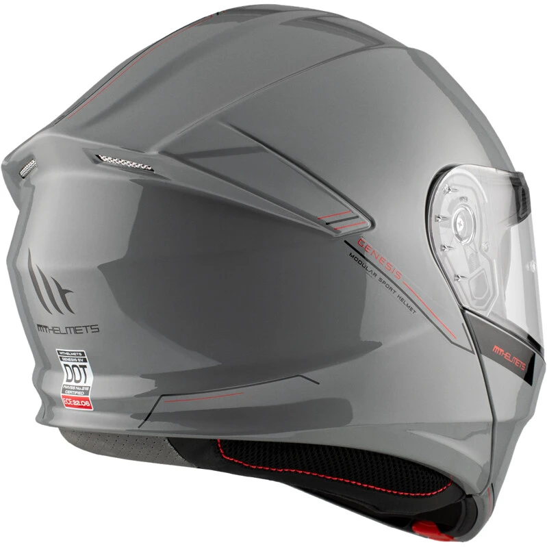 Casco Moto Modulare P/J Mt Helmet GENESIS SV S Solid A12 Grigio Lucido 7 Casco Moto Modulare P/J Mt Helmet GENESIS SV S Solid A12 Grigio Lucido - Image 7