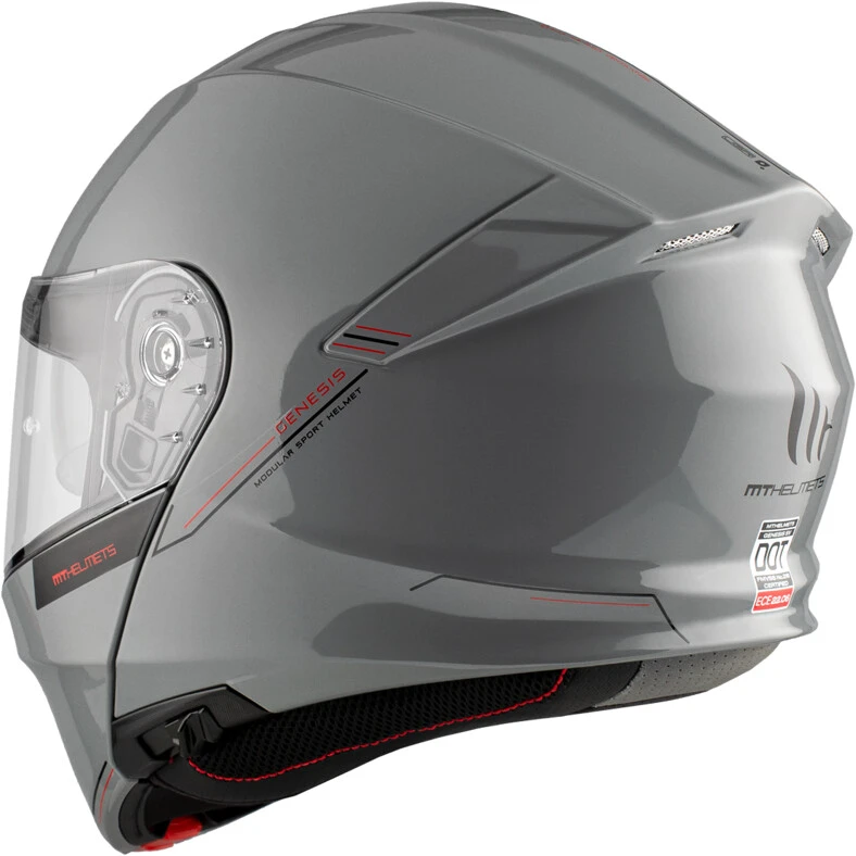 Casco Moto Modulare P/J Mt Helmet GENESIS SV S Solid A12 Grigio Lucido 8 Casco Moto Modulare P/J Mt Helmet GENESIS SV S Solid A12 Grigio Lucido - Image 8