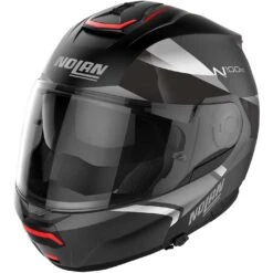 Casco Moto Modulare P/J Nolan N100-6 PALOMA N-COM 025 Nero Silver Opaco