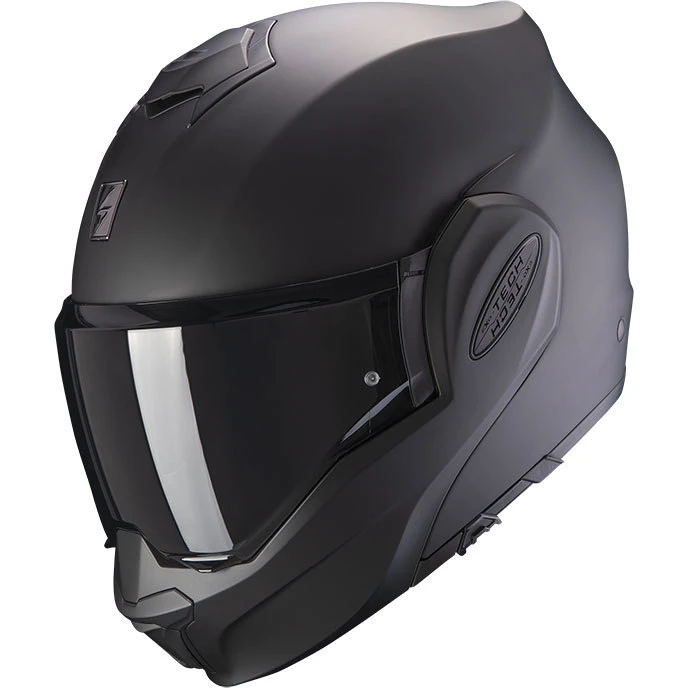Casco Moto Modulare P/J Scorpion EXO-TECH EVO SOLID Nero Opaco 1 Casco Moto Modulare P/J Scorpion EXO-TECH EVO SOLID Nero Opaco