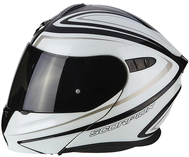 Casco Moto Modulare Scorpion Exo-920 Ritzy Nero Bianco 4 Casco Moto Modulare Scorpion Exo-920 Ritzy Nero Bianco - Image 4