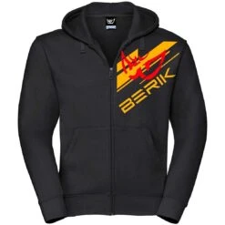Felpa Berik 2.0 Con Cappuccio FC Dual Zip 01 Stampata Con Logo Rosso Arancio