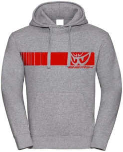 Felpa Berik 2.0 Con Cappuccio FC53 Stampata Con Logo Grigio Melange Rosso