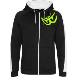 Felpa Berik 2.0 Con Cappuccio Zip Frontale Stampata Nero Con Logo Giallo