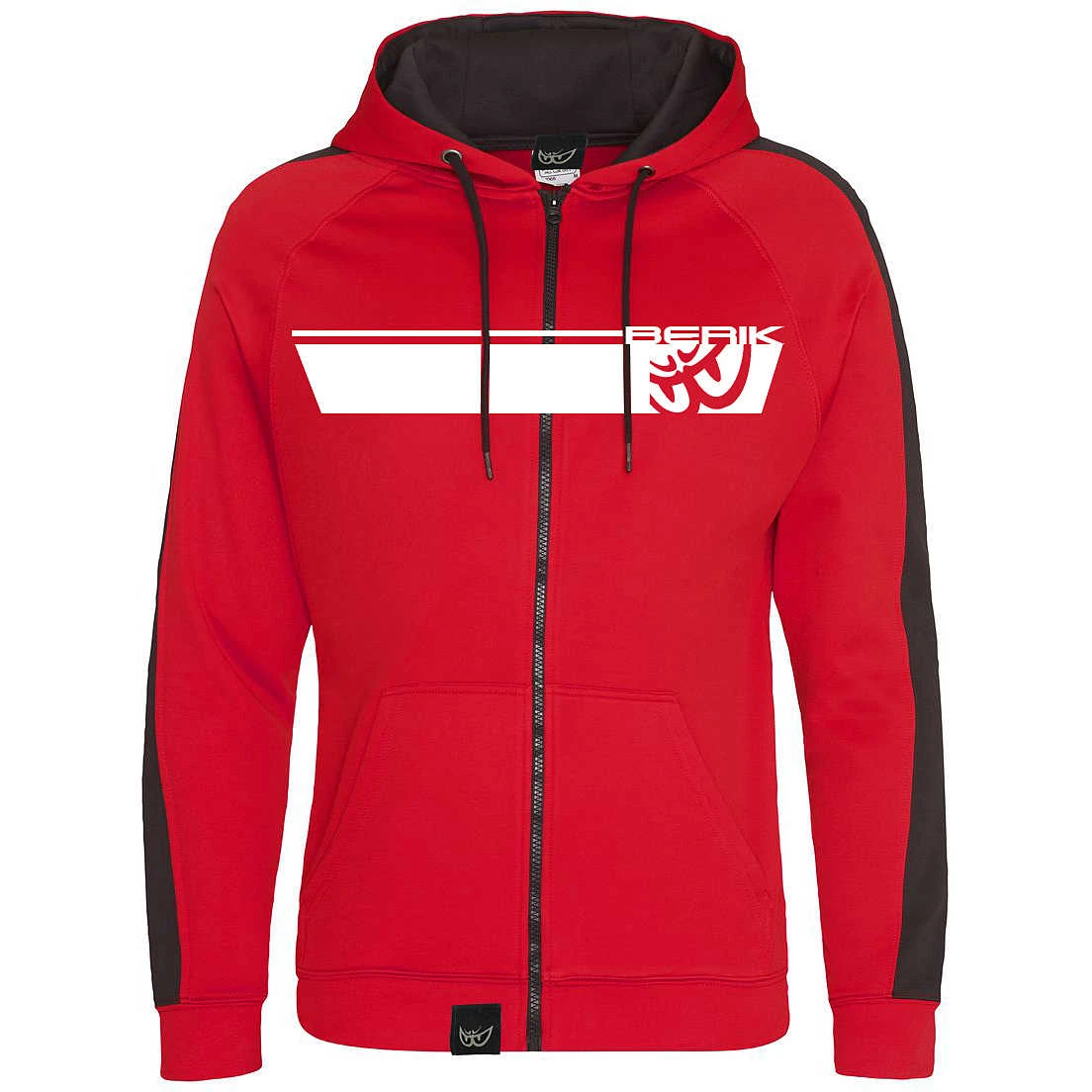 Felpa Berik 2.0 Con Cappuccio Zip Frontale Stampata Rosso Bianco 1 Felpa Berik 2.0 Con Cappuccio Zip Frontale Stampata Rosso Bianco