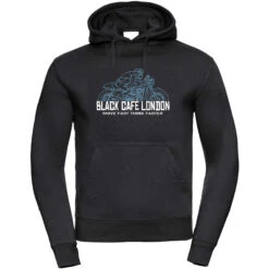 Felpa Black Cafè London 2.0 Con Cappuccio Stampata Nero Azzurro