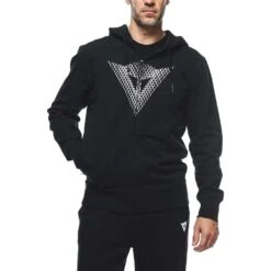 Felpa Casuals Dainese DAINESE HOODIE LOGO Nero Bianco -Dainese Italia felpa casuals dainese dainese hoodie logo nero bianco 226162 zoom