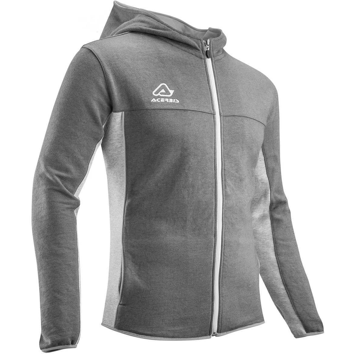 Felpa Con Cappuccio Acerbis BELATRIX Grigio Bianco 1 Felpa Con Cappuccio Acerbis BELATRIX Grigio Bianco