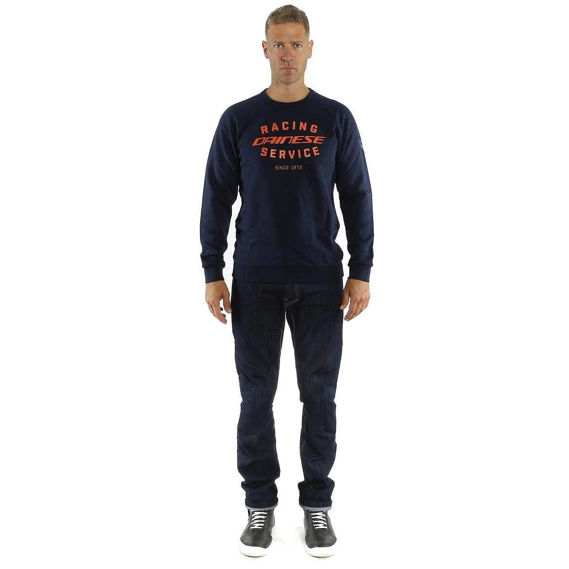 Felpa Dainese PADDOCK SWEATSHIRT Nero Arancio 3 Felpa Dainese PADDOCK SWEATSHIRT Nero Arancio - Image 3
