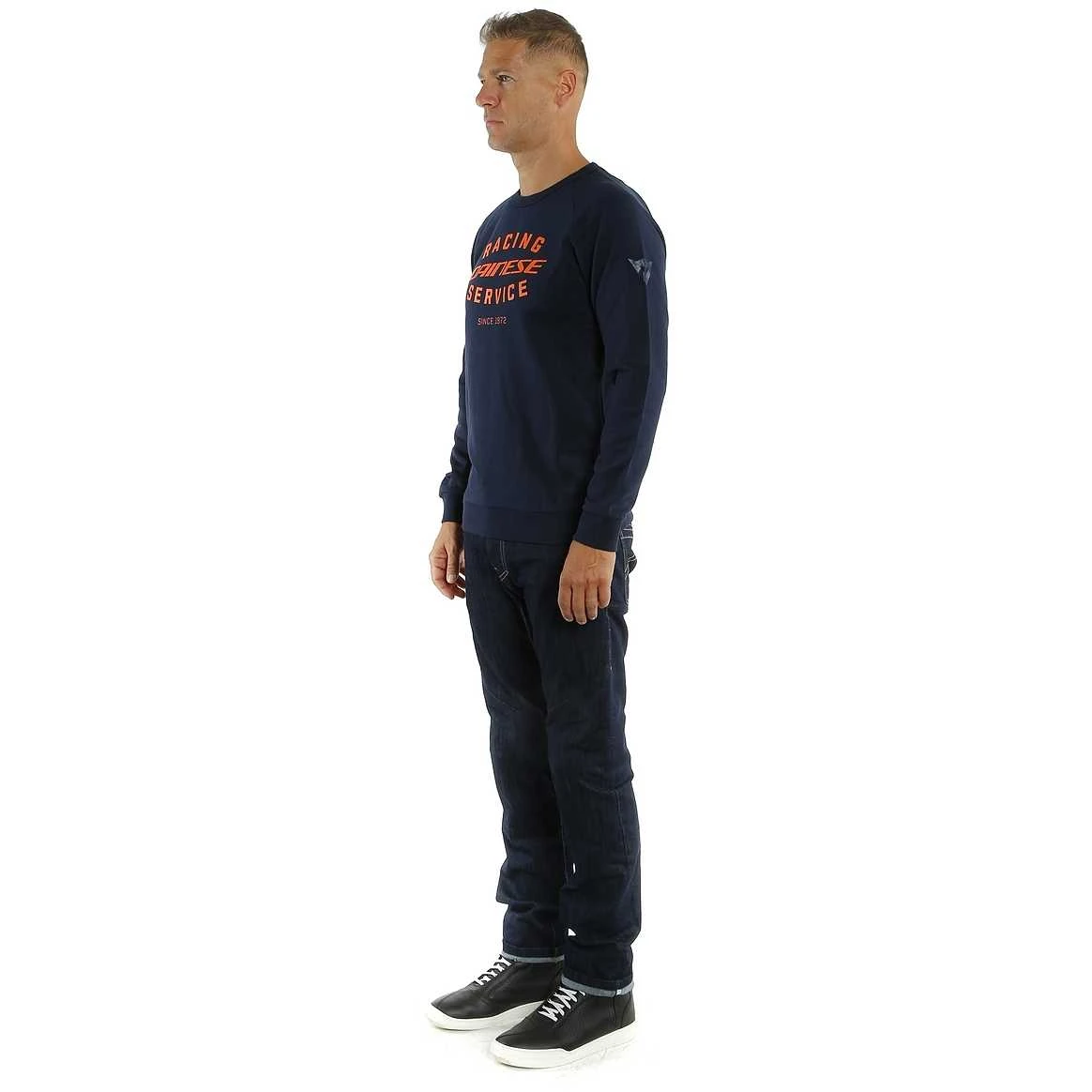 Felpa Dainese PADDOCK SWEATSHIRT Nero Arancio 4 Felpa Dainese PADDOCK SWEATSHIRT Nero Arancio - Image 4