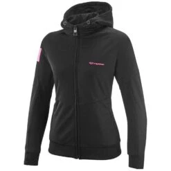 Felpa Moto Donna Estiva Ixon TOUCHDOWN AIR LADY Nero Rosa Vivo