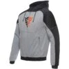 Felpa Moto Tessuto Dainese DAEMON-X SAFETY HOODIE FULL ZIP Melange Grigio Nero Rosso Fluo