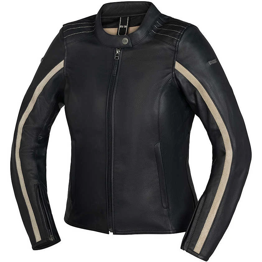 Giacca Moto Donna In Pelle Ixs LD STRIPE Nera 1 Giacca Moto Donna In Pelle Ixs LD STRIPE Nera