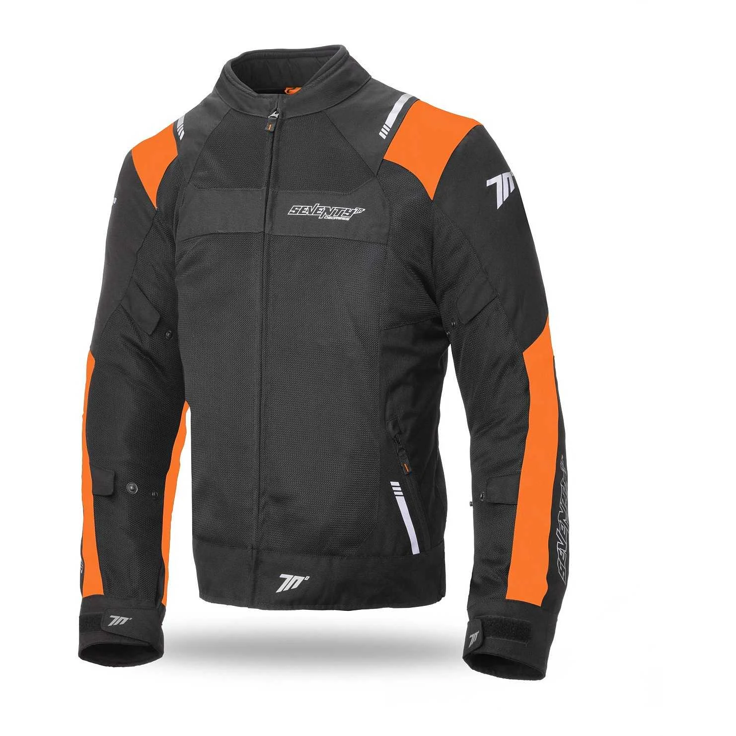 Giacca Moto Estiva Seventy JR52 CE Traforata Nero Arancio 1 Giacca Moto Estiva Seventy JR52 CE Traforata Nero Arancio