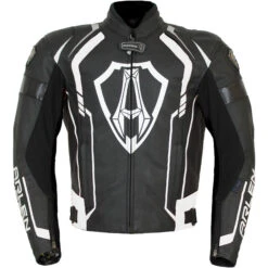 Giacca Moto In Pelle Arlen Ness Sportiva LJ 9138 AN Nero Bianco Certificato CE