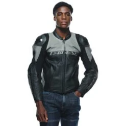 Giacca Moto In Pelle Dainese RACING 4 Traforata Nero Grigio -Dainese Italia giacca moto in pelle dainese racing 4 traforata nero grigio 146075 zoom