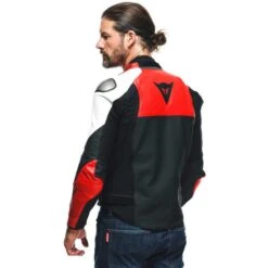 Giacca Moto In Pelle Dainese SPORTIVA Traforata Nero Lava Rosso Bianco -Dainese Italia giacca moto in pelle dainese sportiva traforata nero lava rosso bianco 146845 zoom