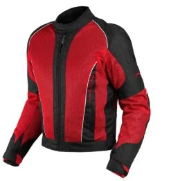 Giacca Moto In Tessuto A-Pro Estivo Traforato OZONE Nero Rosso