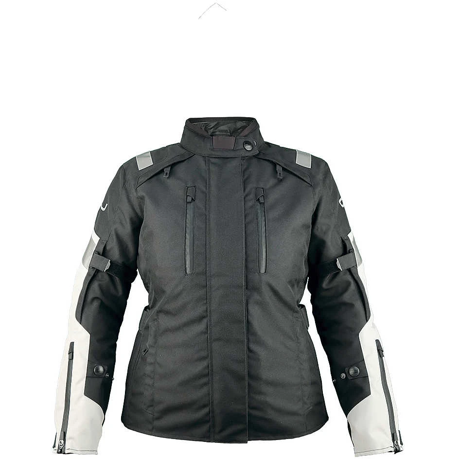Giacca Moto Tessuto CROSSWAY LADY Nero Grigio 3 Giacca Moto Tessuto CROSSWAY LADY Nero Grigio - Image 3