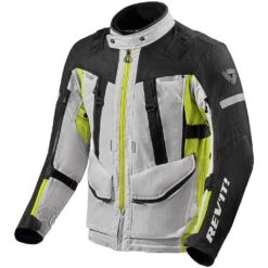 Giacca Moto Touring Rev'it SAND 4 H2O Argento Giallo Neon