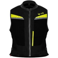 Gilet Motoairbag Mab V3 Fast Loock Airbag Anteriore E Posteriore Nero Giallo Fluo