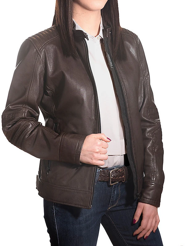 Giubbotto Da Donna Moto In Pelle Custom Vintage Tucano Urbano PELETTE Marrone 9 Giubbotto Da Donna Moto In Pelle Custom Vintage Tucano Urbano PELETTE Marrone - Image 9