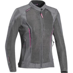 Giubbotto Donna Moto In Tessuto Estivo Traforato Ixon COOL AIR Lady Grigio Fucsia
