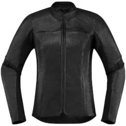 Giubbotto Moto Donna In Pelle Icon OVERLORD Nero