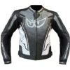 Giubbotto Moto In Pelle Berik LJ-181334C Grigio Nero