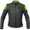 Giubbotto Moto In Pelle Berik LJ-221324-BK Nero Verde