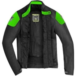 Giubbotto Moto In Pelle Berik LJ-221324-BK Nero Verde -Dainese Italia giubbotto moto in pelle berik lj 221324 bk nero verde 244271 zoom