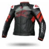 Giubbotto Moto In Pelle Racing Spyke ESTORIL EVO Nero Rosso Fluo