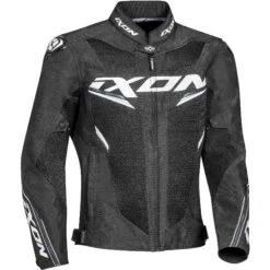 Giubbotto Moto In Tessuto Estivo Traforato Ixon DRACO Nero Bianco