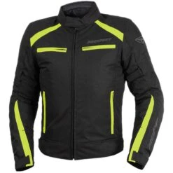 Giubbotto Moto In Tessuto Prexport EUROPA Nero Giallo Fluo