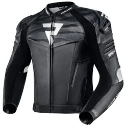 Giubbotto Moto Pelle Rebelhorn VANDAL Nero Bianco