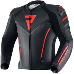 Giubbotto Moto Rebelhorn FIGHTER Nero Fluo Rosso