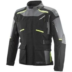 Giubbotto Moto Touring Ixon MIDGARD Nero Grigio Giallo Fluo