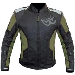 Giubbotto Moto Traforato Berik 2.0 NJ-173315 Mesh Air Sfoderabile Nero Verde