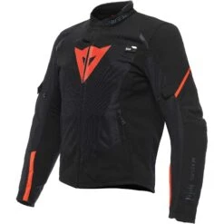 Giubbotto Moto Traforato Dainese SMART JACKET LS SPORT Nero Rosso Fluo