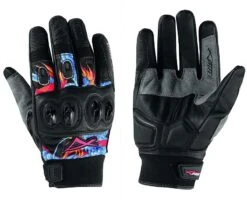 Guanti Moto A-Pro In Pelle E Tessuto Fender Blu