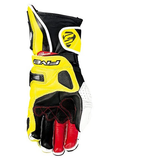 Guanti Moto Five RFX1 Bianco Giallo 2 Guanti Moto Five RFX1 Bianco Giallo - Image 2