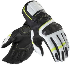 Guanti Moto In Pelle Racing Rev'it RSR 2 Nero Giallo Fluo