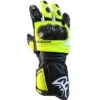 Guanti Moto Racing In Pelle Berik 2.0 195112 Race Bianco Giallo Fluo Certificato