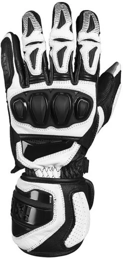Guanti Moto Racing In Pelle Ixs Sport RS-300 2.0 Nero Bianco