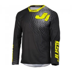 Maglia Moto Cross Enduro Just1 J-FORCE Lighthouse Nero Giallo Fluo