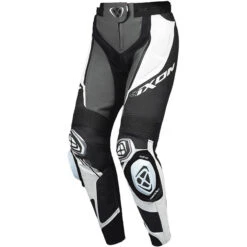 Pantalone Moto In Pelle Donna Ixon VORTEX 3 PT L Nero Antracite Bianco