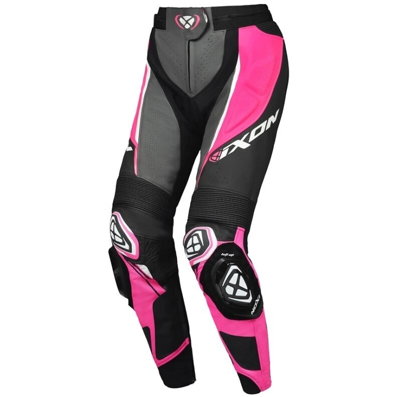 Pantalone Moto In Pelle Donna Ixon VORTEX 3 PT L Nero Rosa Bianco 1 Pantalone Moto In Pelle Donna Ixon VORTEX 3 PT L Nero Rosa Bianco