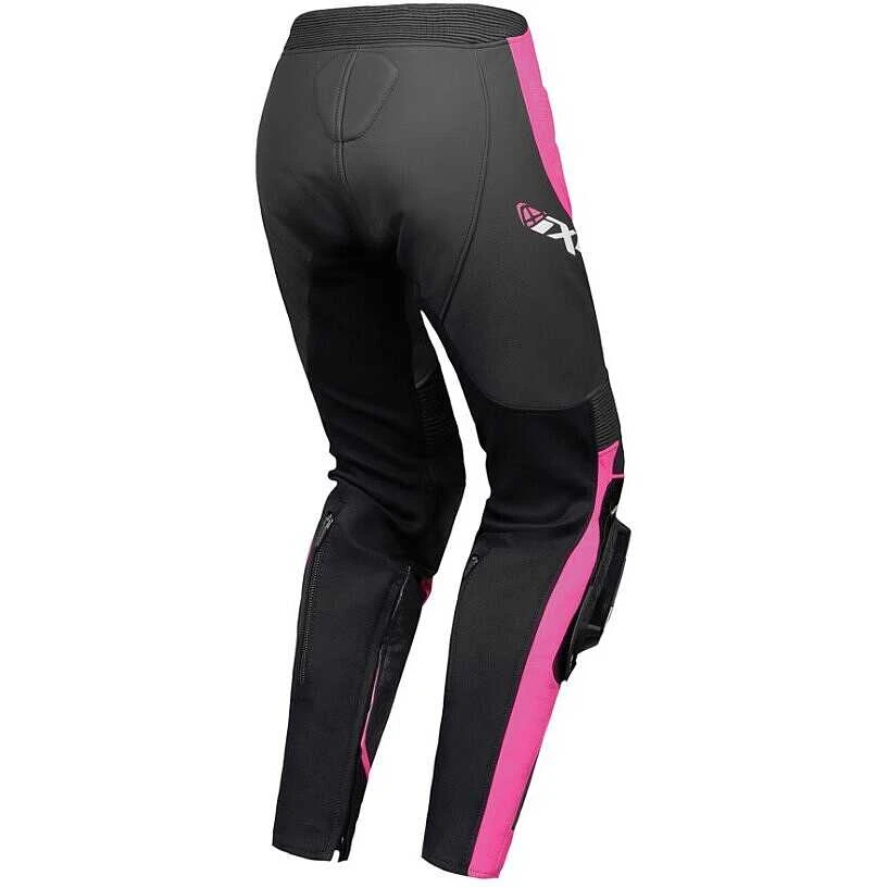 Pantalone Moto In Pelle Donna Ixon VORTEX 3 PT L Nero Rosa Bianco 2 Pantalone Moto In Pelle Donna Ixon VORTEX 3 PT L Nero Rosa Bianco - Image 2