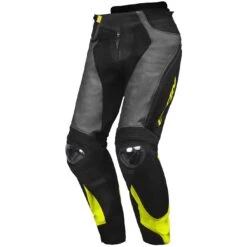 Pantalone Moto In Pelle Ixon VENDETTA PT EVO Nero Antracite Giallo
