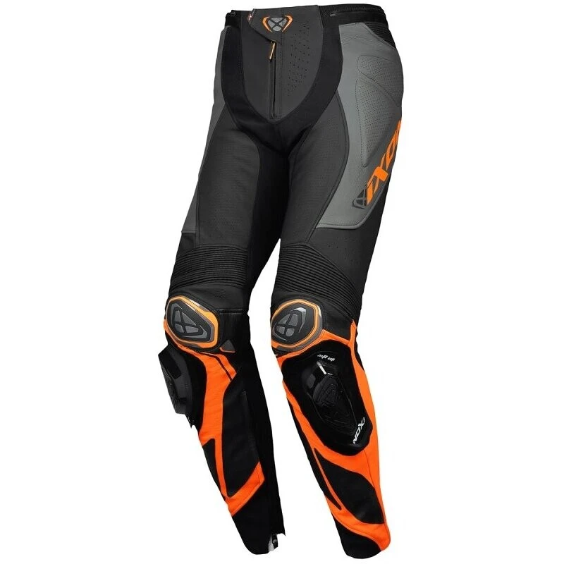 Pantalone Moto In Pelle Ixon VORTEX 3 PT Nero Antracite Arancio 1 Pantalone Moto In Pelle Ixon VORTEX 3 PT Nero Antracite Arancio
